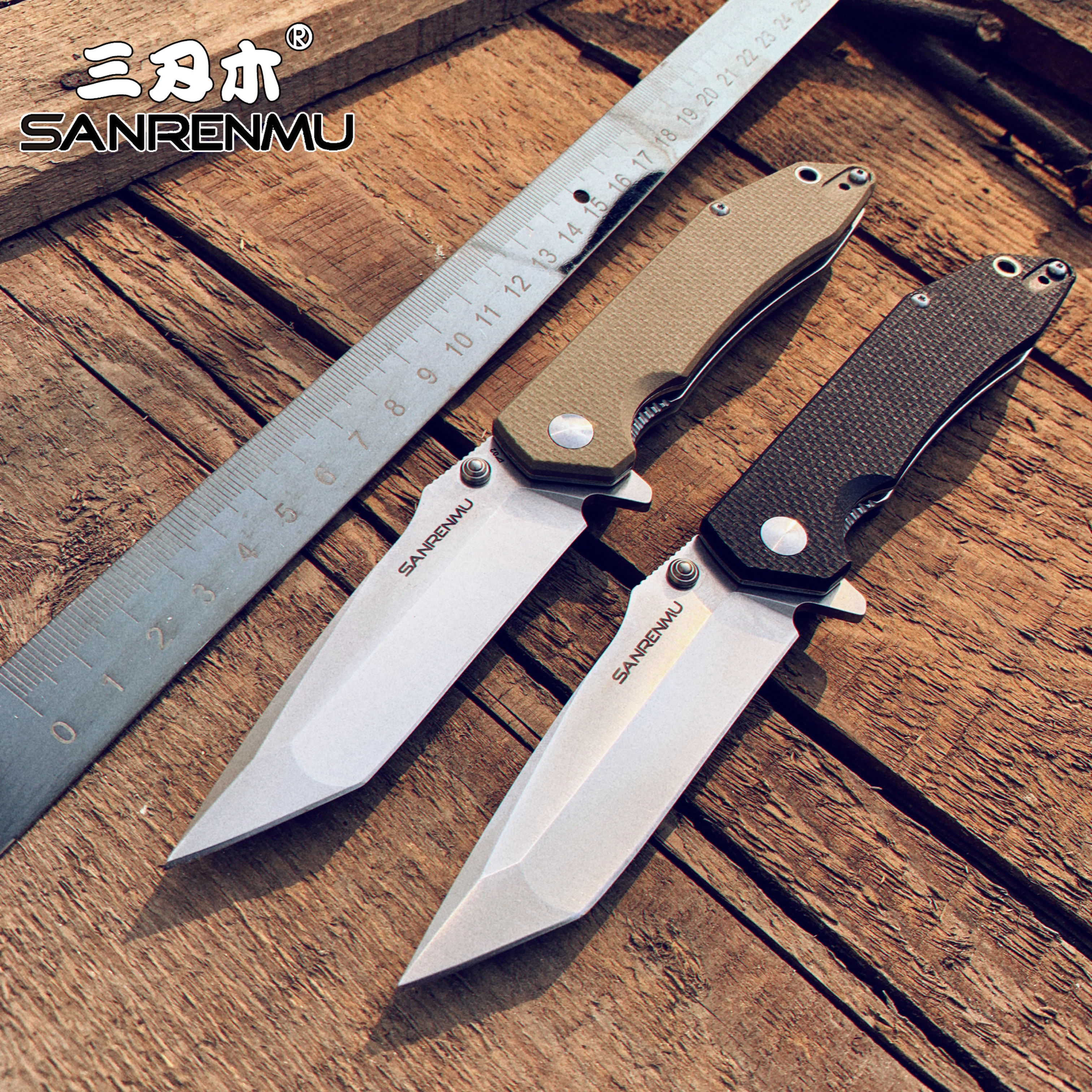SANRENMU SRM 9001/9002 12C27 Blade G10 Handle Folding Knife Outdoor  Survival Multi Tools Camping Pocket EDC Knives Top