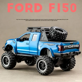 New 1:32 Ford Raptor F150 Alloy Diecast Car Model Toys Sound Light Toy Pickup Truck Pull Back Vehicle For Children машинки