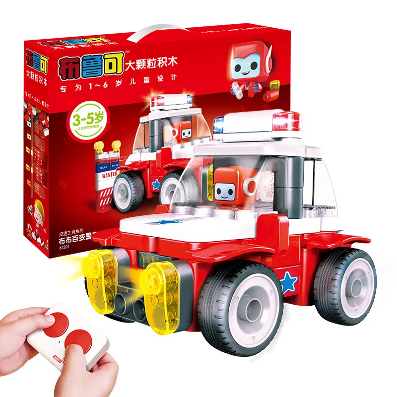 

Flexible Blue-Boob Flexible Remote Control Police Car Children'S Educational Inserted Building Blocks Grape Science And Technolo