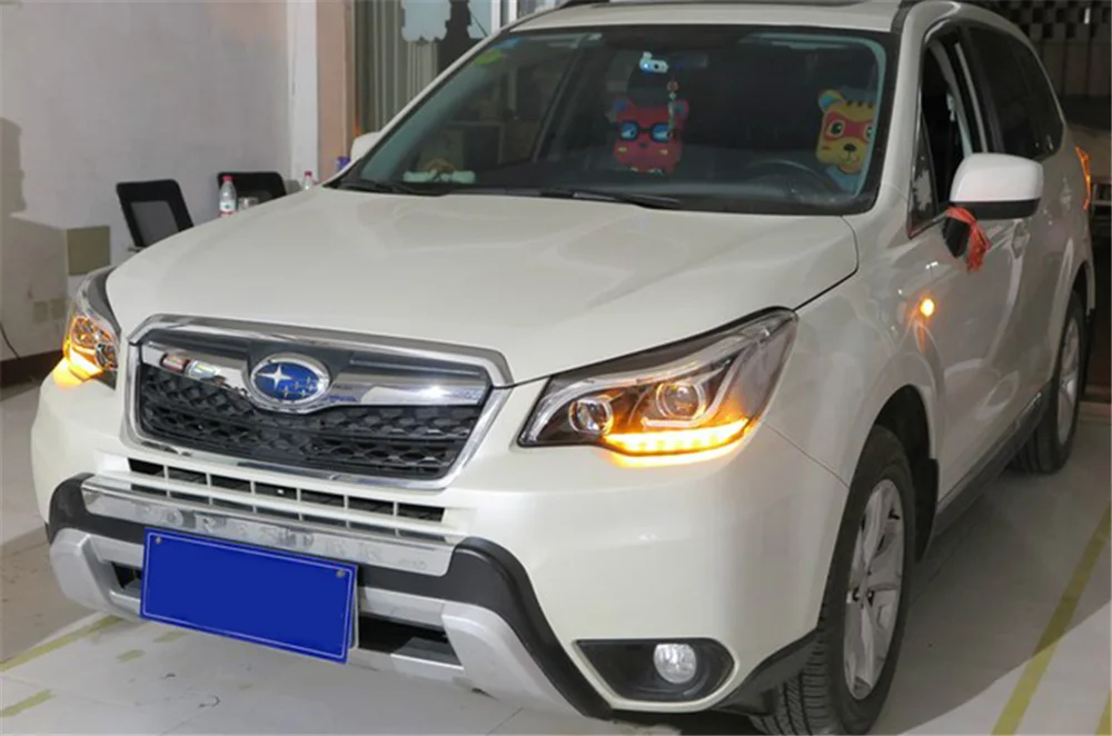 Пара для Subaru Forester светодиодный фары 201- Forester HID фары биксеноновые фары Противотуманные фары Дневные ходовые огни двойные линзы