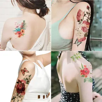 

Waterproof Temporary Tattoo Sticker Colorful Flower Body Arm Face Paste Art Decals for Festival Party Decoration Supplies