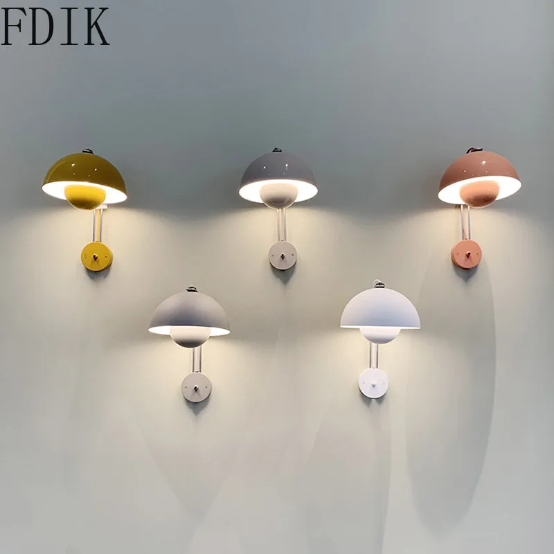 

Nordic Creative Art Lamp Net Red Simple Decoration Study Bedroom Bedside Wall Sconce Personality Modern Bud Wall Lights Fixture