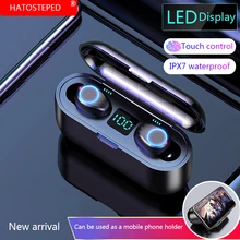 Настоящие беспроводные Bluetooth наушники, Hi-Fi стерео наушники, мини TWS, водонепроницаемые наушники, 2000 мАч, внешний аккумулятор для смартфонов, наушники
