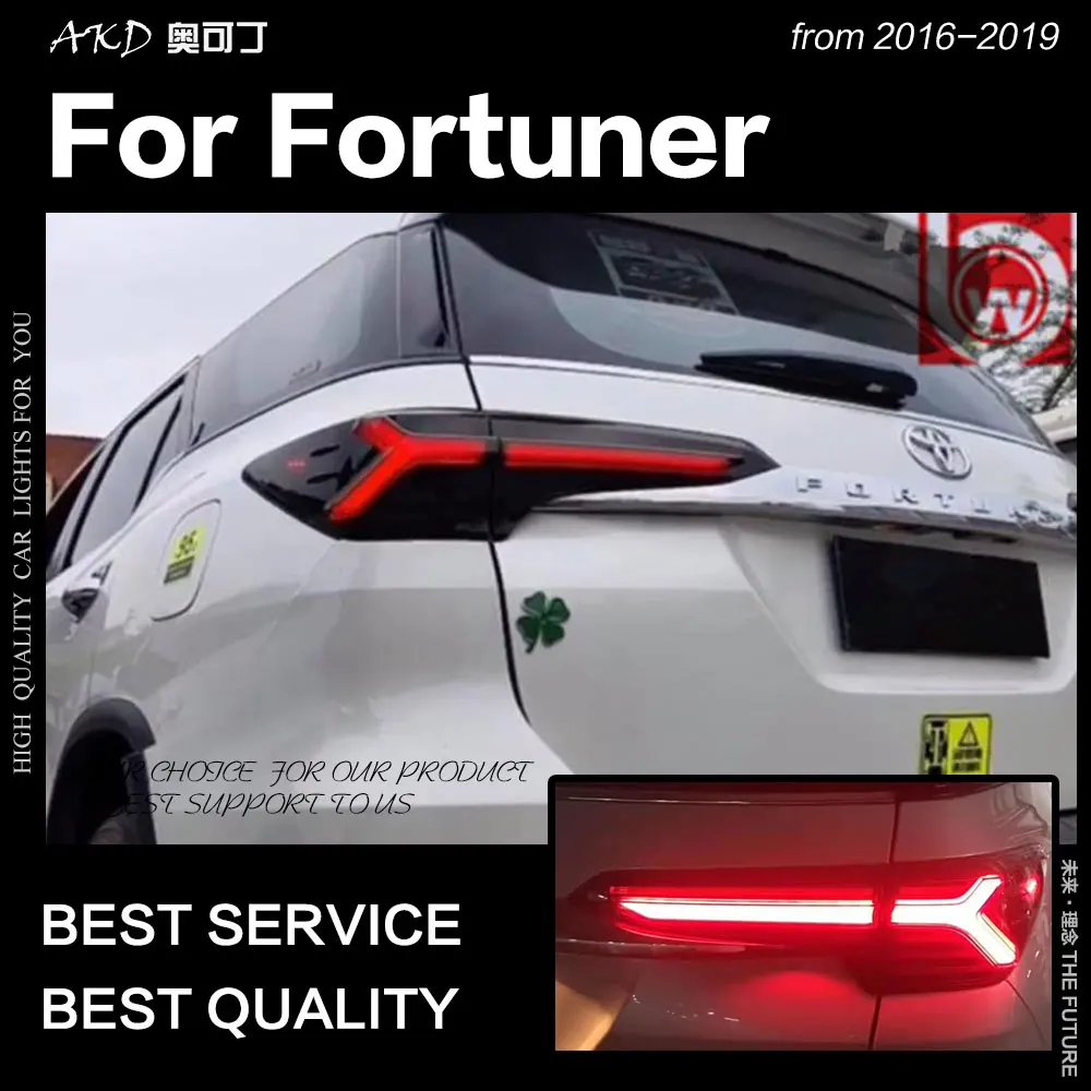 

Car Styling Tail Lampfor Toyota Fortuner Tail Lights 2016-2019 New Fortuner LED Tail Light DRL Dynamic Signal auto Accessories