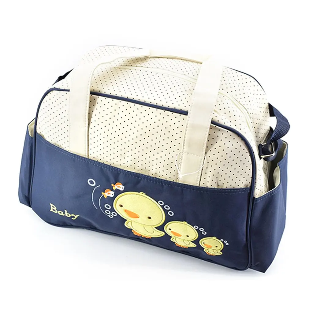 

Large Capacity Mummy Bag Multifunctional Fashion Ducks Prints Inclined Shoulder Bag Handbag for Pregnant Women
