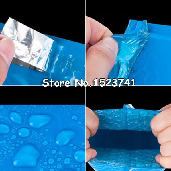 50pcs 122x180mm 폴리 버블 메일 링 메일러 배송 패딩 봉투 가방 블루 컬러 충격 방지 택배 버블 메일러