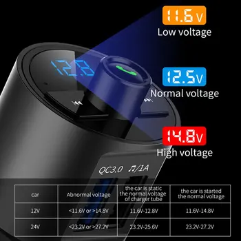 

FM Transmitter Aux Modulator Handsfree Car Kit Car Audio MP3 Player With Quick Charge Dual USB Car Charge