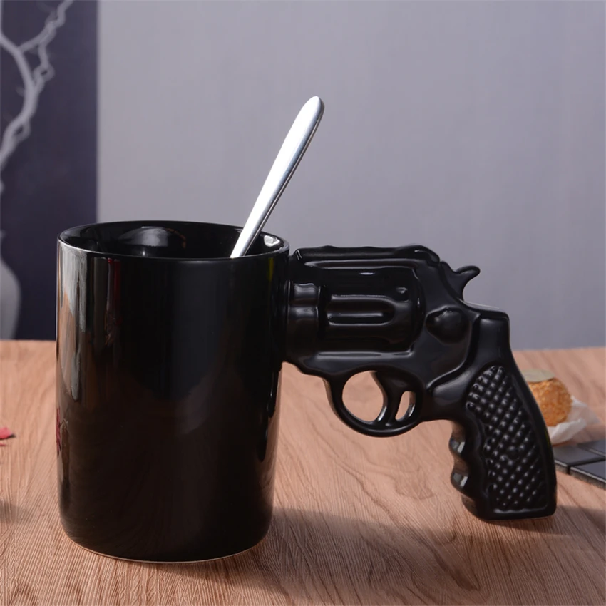 1 шт., кофейные чашки и кружки с пистолетом, забавная кружка с пистолетом, молоко, творческая чашка для чая, Офисная керамическая кофейная кружка, посуда