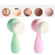 Щетка для чистки лица 1 шт. прочная щётка для очищения лица портативная двухсторонняя силиконовая щётка для очищения лица