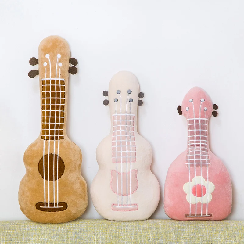 

New Simulation 3D Guitar Plush Toy Soft Pillow Fashion Cute Home Decor Textile Bedding Supplies Pillows Girl Birthday Xmas Gift