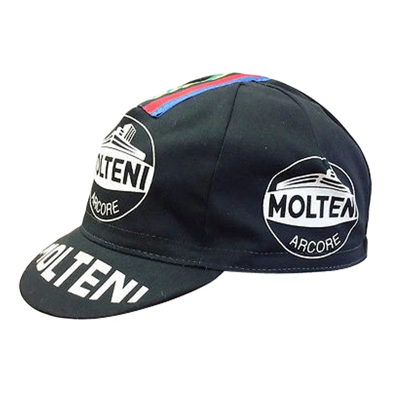 Retro Molteni Cycling Caps Black/White/Orange Bike Hat One Size Fits Most 3