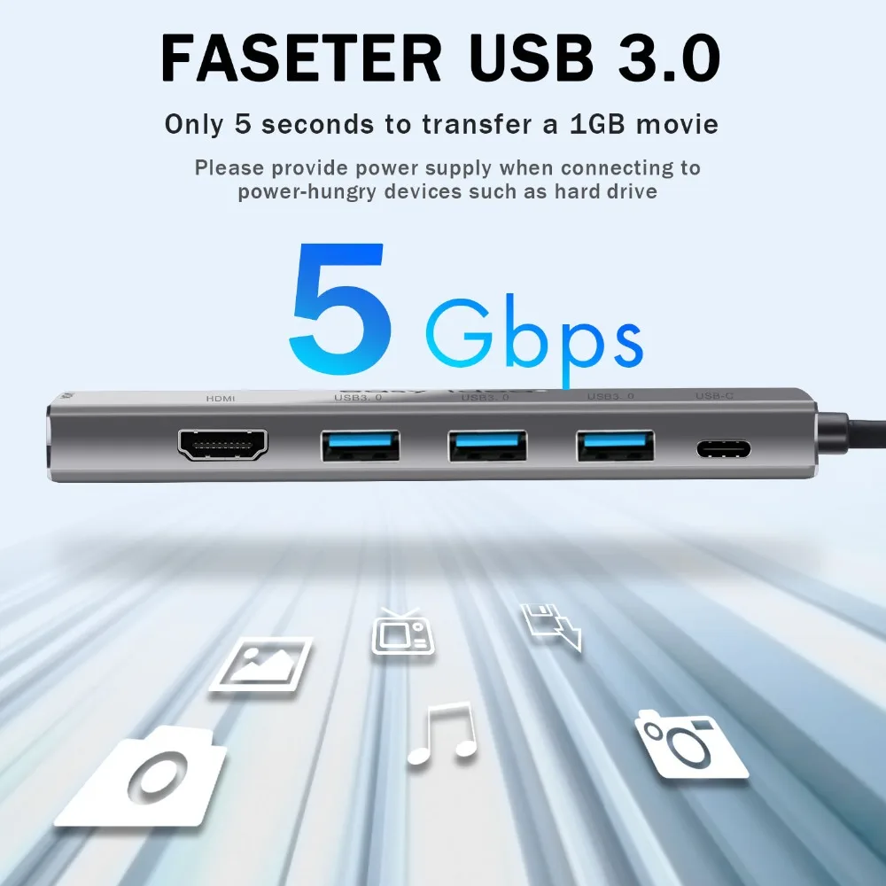 OTG usb-хаб 3,0 USB C концентратор HDMI 3 порта разветвитель Мульти USB 3,0 type C концентратор USB-C Hab VGA Адаптер C док-станция для MacBook Pro Аксессуары