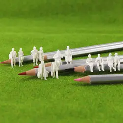 200pcs HO scale 1:87 White Unpainted Standing Seated Passenger People Sitting Figures Model Train Layout P8715B