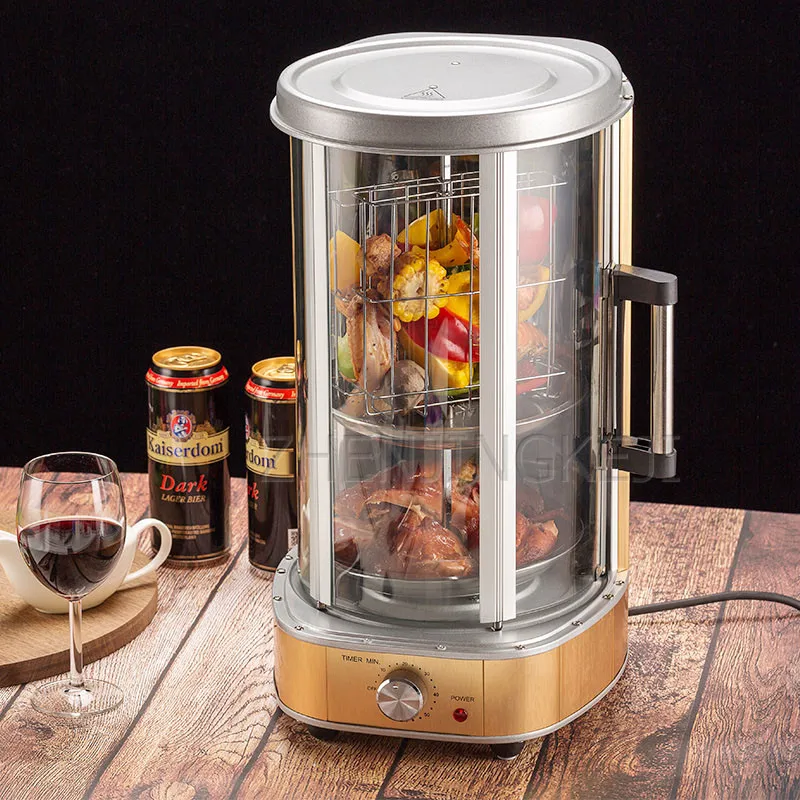 Household Electric Oven Vertical Automatic Spin Smokeless Stainless Steel High Capacity Intelligent Temperature Electricity Oven 2