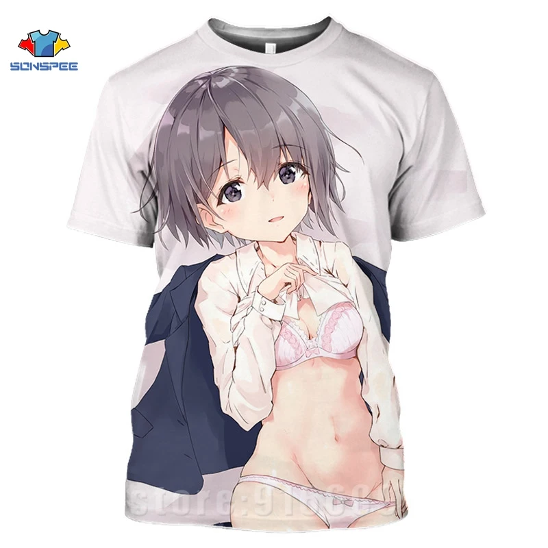 Beach Bikini Anime Girl T shirts 3D Print T shirt Men Loli Women Sexy Cat Girl Kawaii T-shirt Harajuku Funny shirts homme tshirt (23)