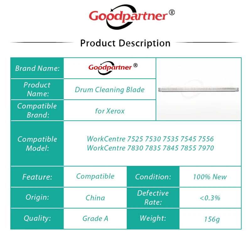 Lâmina de Limpeza para Xerox Workcentre 5x 013r00662 wc 7525 7530 7535 7545 7556 7830 7835 7845 7855 7970 - Imagem 4