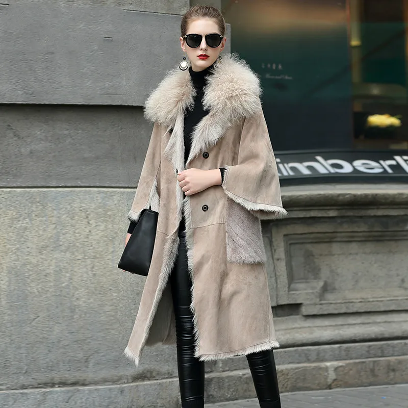 

Women's Real Fur Coat Natural Double-faced Female Wool Jacket Autumn Winter Coat Women Clothes 2019 Korean Vintage Tops ZT4031