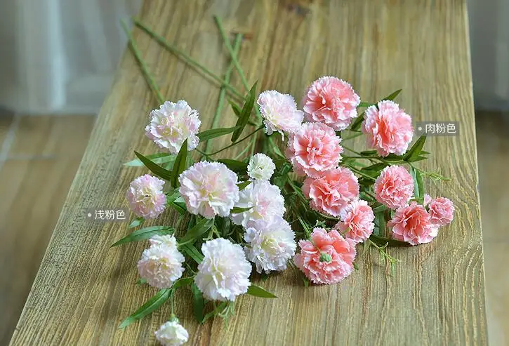 Artificial carnations artificial silk flower carnation mother's gift home deco Happy mother's day realcarnation nylon flower