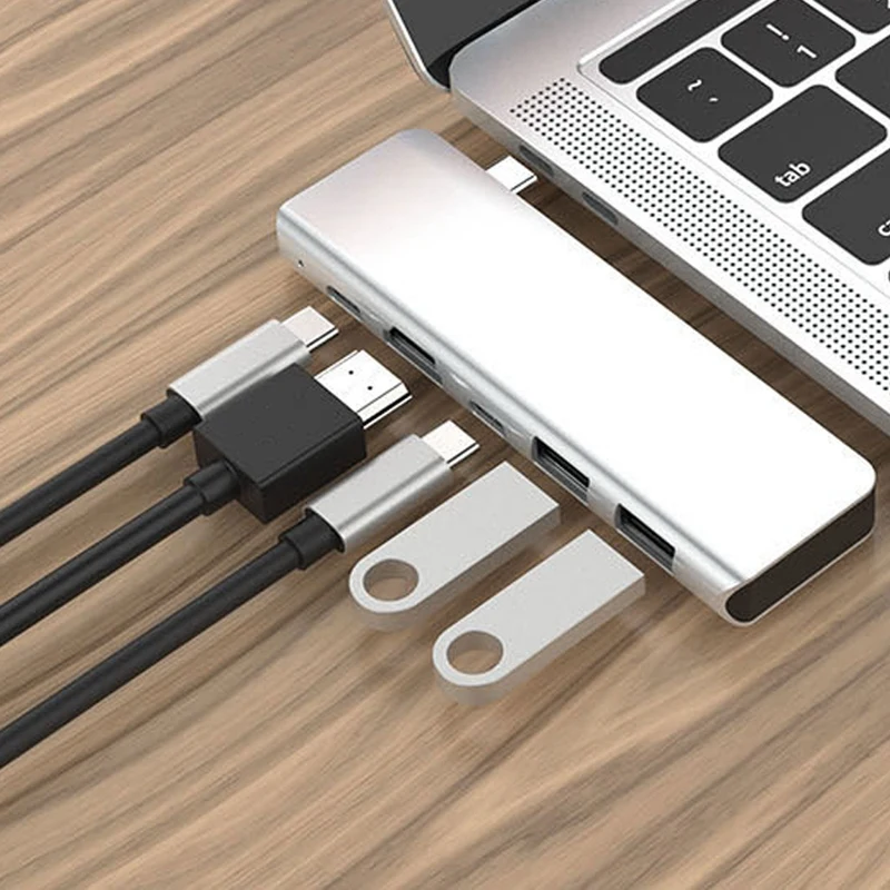 5 в 1 USB-C концентратор 4 к 60 Гц Тип C концентратор USB адаптер Поддержка 87 Вт Зарядка для MacBook Pro/tv