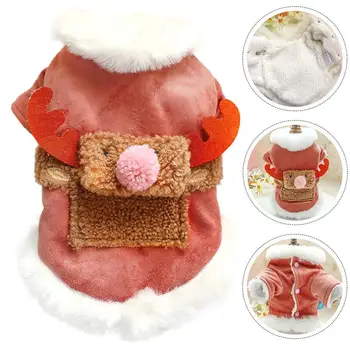 

Winter Pet Coat Dog Christmas Elk Shape Clothes Adorable Pet Party Outfit