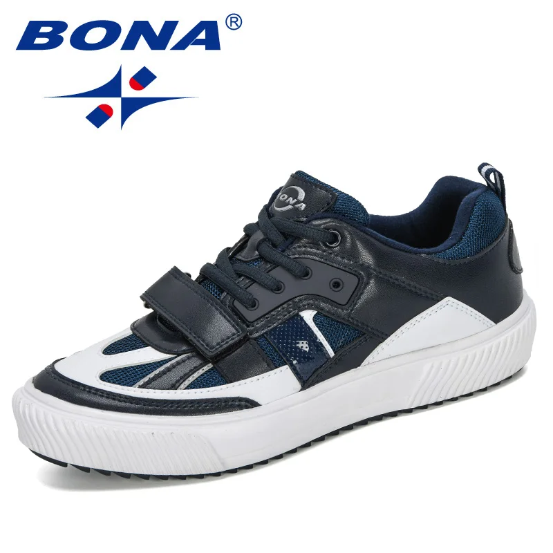 BONA/Новинка года; популярный стиль; прогулочная обувь; мужские спортивные кожаные кроссовки; Мужская обувь для скейтбординга с низким берцем; удобная мужская обувь