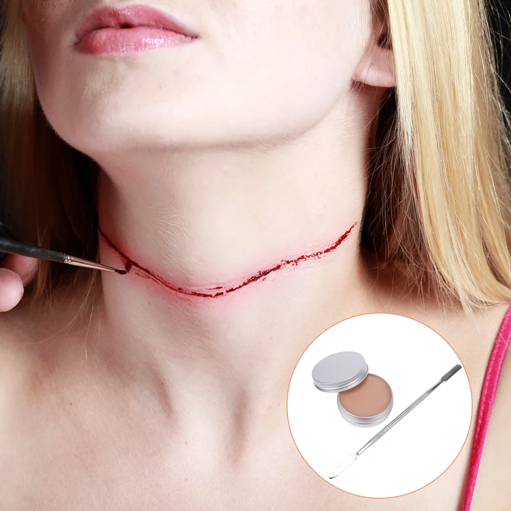 

1 Set 50g Makeup Wax With Scraper Modeling Wax Makeup Skin Wax for Halloween