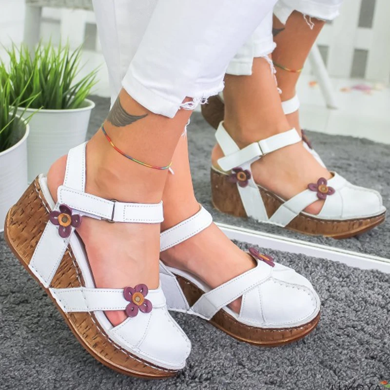 

Women's Sandals Summer Flock Fashion High Heels Wedge Platform Open Toes Women Sandals Shoes Drop Shipping Sandalia Feminina