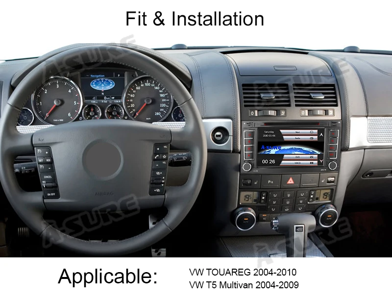 Cheap A-Sure 2 Din 7 Inch WIN CE Car Radio DVD GPS Navigation For Volkswagen VW Multivan T5 Transporter (2002-2010) 5
