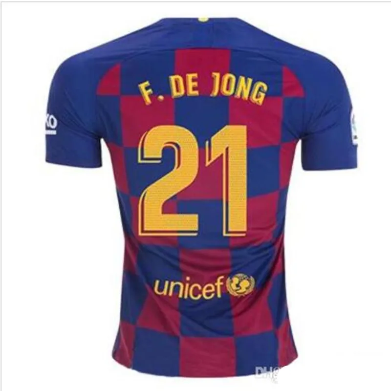 Barcaed Jersey soccer взрослая футболка F. DE JONG GRIEZMANN MESSI SUAREZ ARTHUR COUTINHO VIDAL I. RAKITIC футбольная рубашка - Цвет: shirt