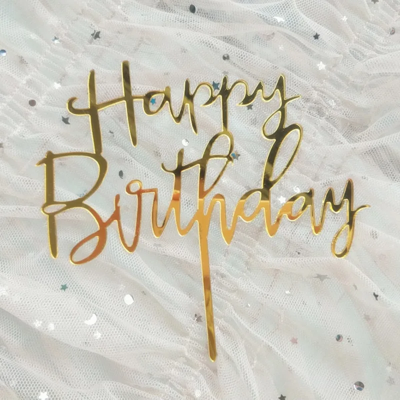 goldhappybirthday Топпер для торта «с днем рождения» день рождения свеча для украшения торта принц принцесса творческий романтика мальчик девочка вечерние расположение декора - Цвет: goldhappybirthday