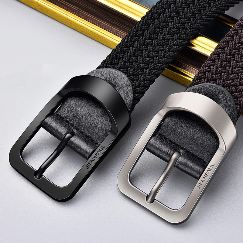 Nylon Belt Men Women Fashion Alloy Casual Stretch Jeans Decoration