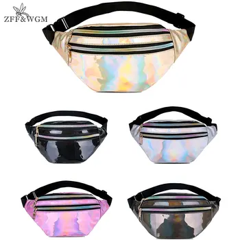 

ZFF&WGM Women Bum Bag Laser Belt Bag Holographic Fanny Pack Designer Waist bag Cute Waist Packs Phone Pouch for Party, Travel