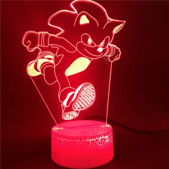 

Sonic The Hedgehog LED Night Light 3D Smart Phone Control Night Table Lamp Children Party Gifts Bedroom Brighting Decoration
