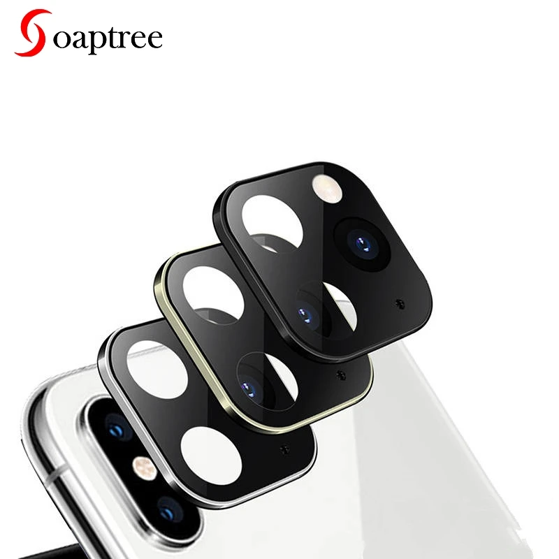 

For iPhone X XS Max Glass Protector Film With Case For iPhone X XS Max Metal Sticker Camera Lens Seconds Change Cover