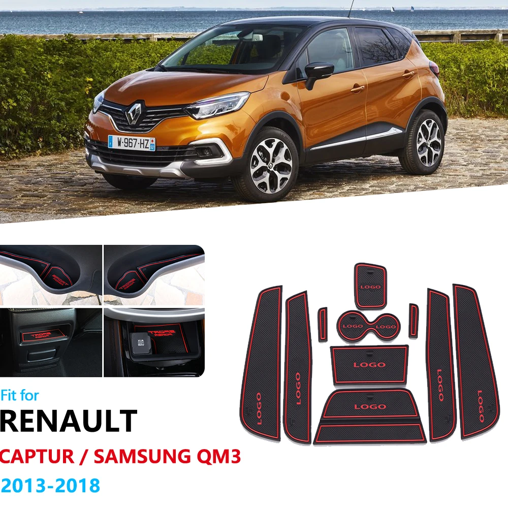 Противоскользящий резиновый коврик для ворот и чашки Renault Captur 2013 2014 2015 2016 2017 2018
