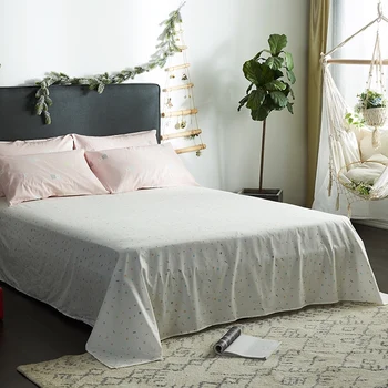 

Yaapeet 1pc Cotton Full Size Printed Bed Sheet Solid Color Warm Bed Cover High Quality Plaid Flat Sheet Without Pillowcase