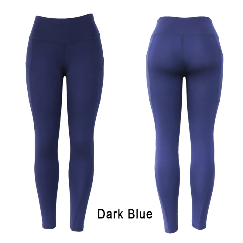 Pocket Solid Sport Yoga Pants High Waist Solid color Sport Leggings Fitness Women Leggings Training Running Pants Sportswear