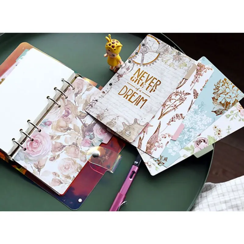 

1Set A5 A6 Loose Leaf Notebook Divider 6 Hole Index Separator Binder Page Divider School Stationery Office Supplies C26