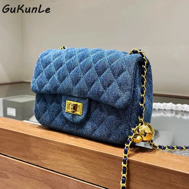 Fashion Chain Shoulder Bag Women Denim 