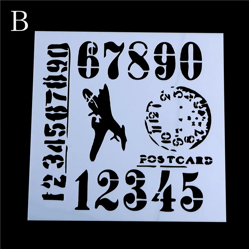 numbers bird clock Stencils For Wall Painting Scrapbooking Album Decorative Paper Cards