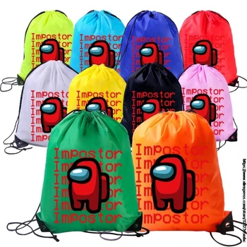 

Game Among Us Drawstring Pocket Bag Sports Waterproof Backpack Color sport backpack for Boys Girls Lightweigh 5Pcs