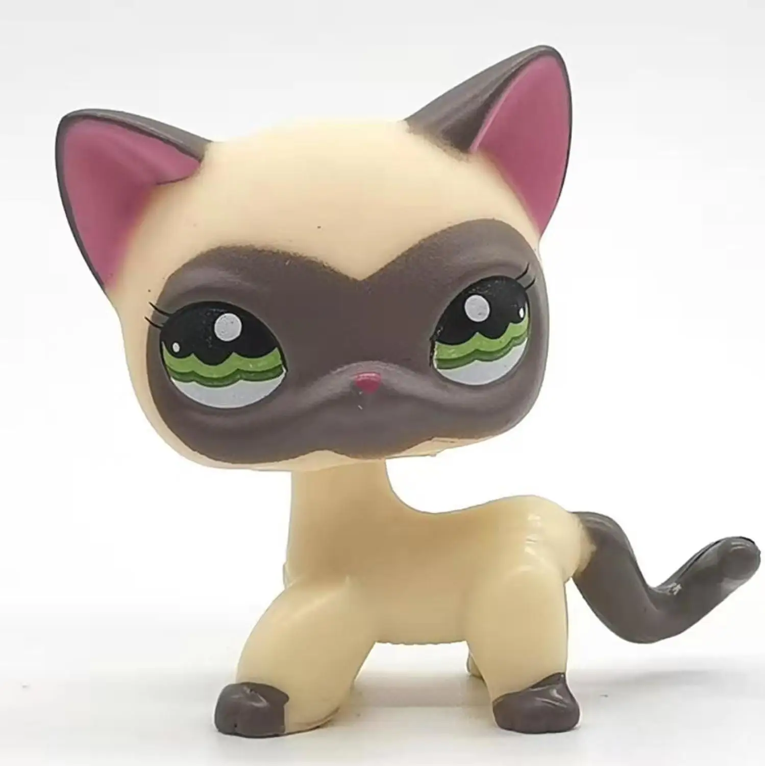 Бургундия Редкий магазин домашних животных lps игрушки стоят маленькие короткие волосы кошки розовый#2291 Серый#5 черный#994 старые оригинальные игрушки для домашних животных котенок в подарок - Цвет: Бургундия