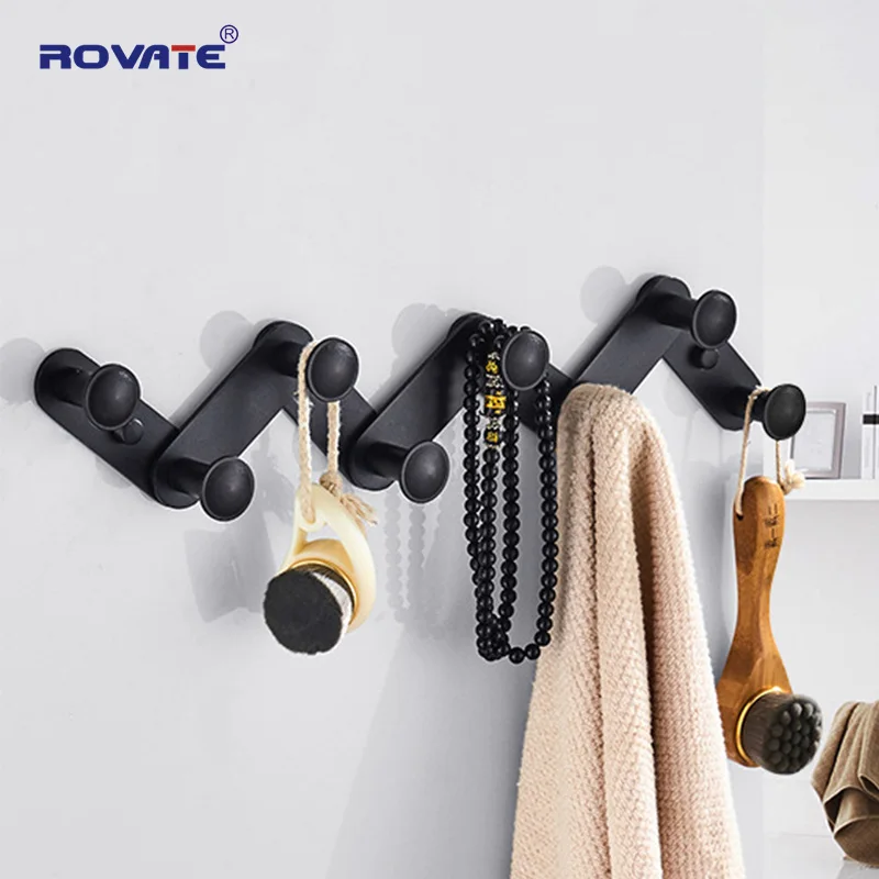 Подвижные крючки ROVATE для пальто Складной поворотный крючок с несколькими