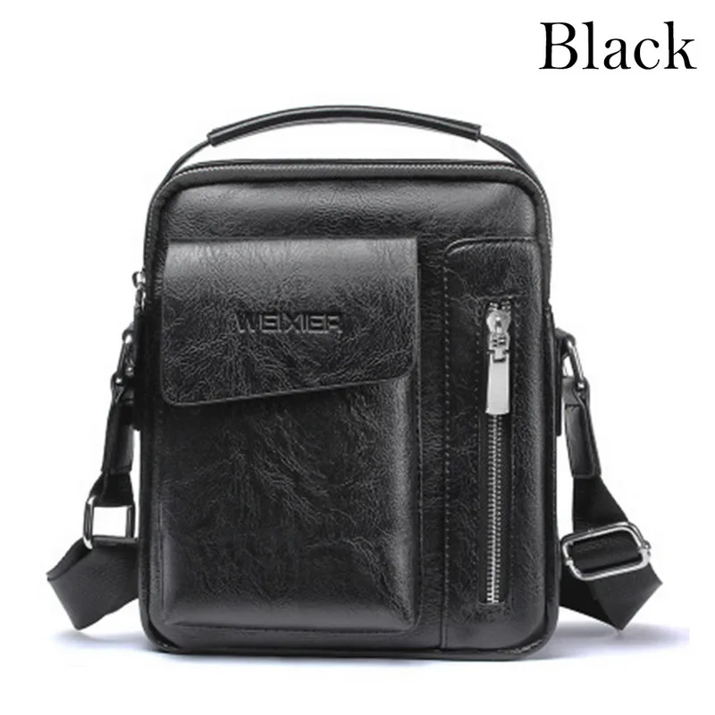 B black Новые ретро мужские однотонные Сумки из искусственной кожи портфель Большая вместительная сумка через плечо большой повседневный деловой портфель для ноутбука - Цвет: B black