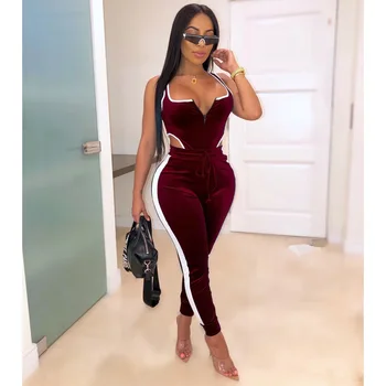 

Helisopus New Autumn Winter Velvet Bodycon Bodysuit and Casual Pants Two Piece Set Women Tracksuits Outfit Matching Set