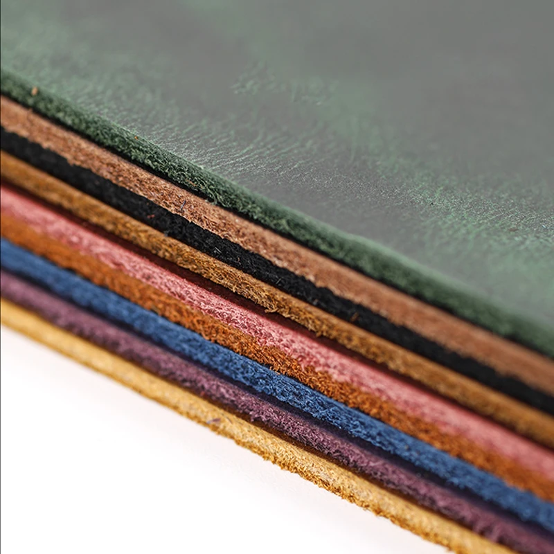 1.5mm 크레이지 호스 가죽 소재 DIY 핸드 Leathercraft 빈티지 오일 무두질 가죽 조각 풀업 소 가죽 가죽의 첫 번째 레이어