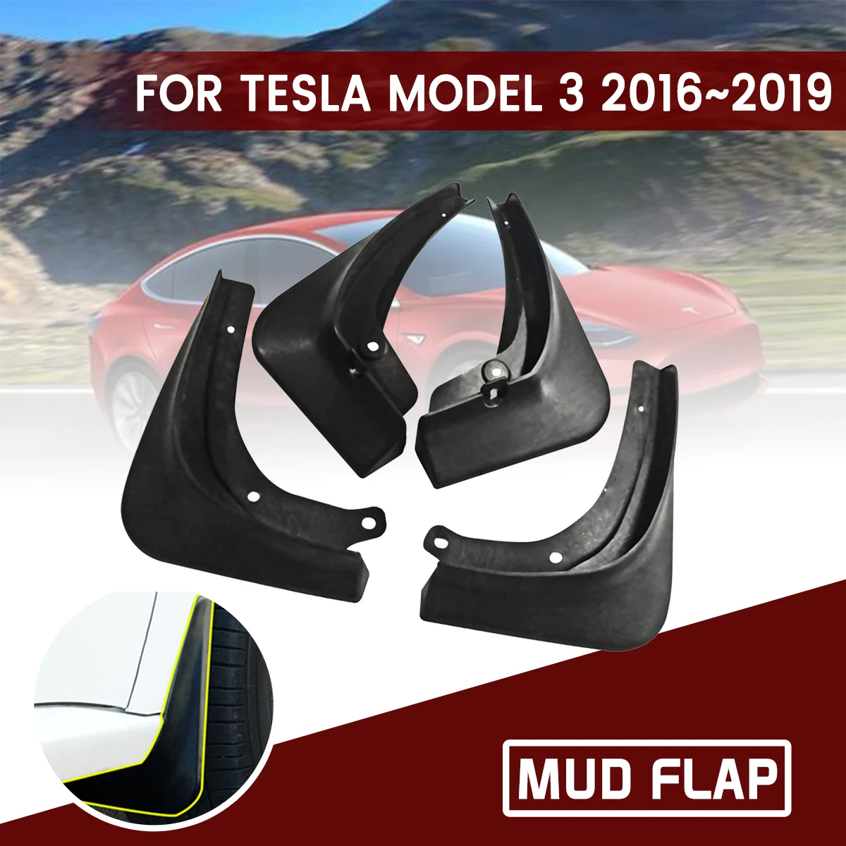 Для Tesla модель 3 4 шт./компл. автомобиля Брызговики спереди и сзади брызговик щитки брызговики