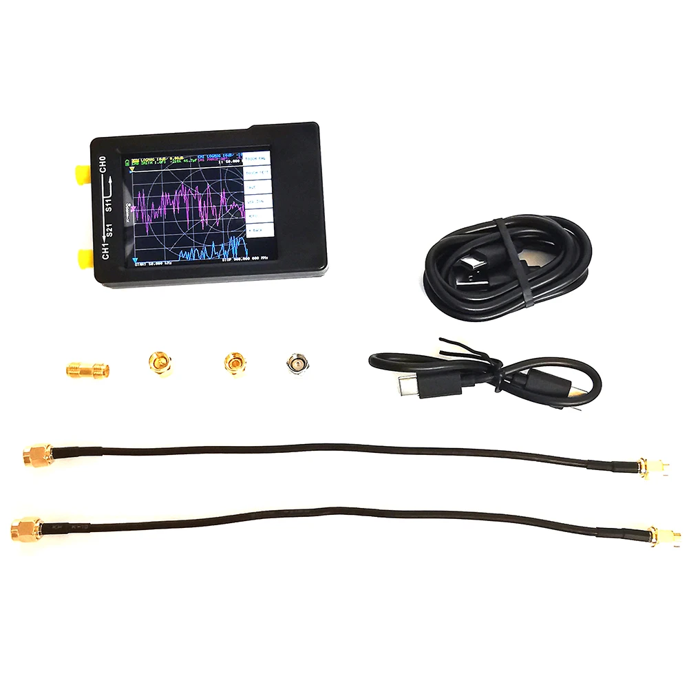 Коротковолновое MF ВЧ антенна VHF анализатор Портативный цифровой Экран дисплея вектор сетевой анализатор 50 кГц-900 МГц без Батарея