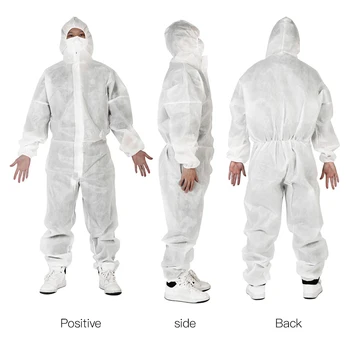 

Antistatic Hooded Protection Suit Jumpsuit Breathable Non-woven Bodysuit Protective Work Clothes 180cm