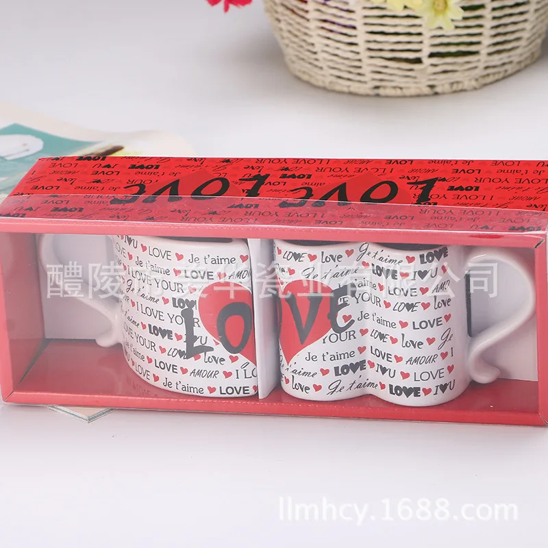 

Керамика Любители чашки Творческий Керамика пара чашка кружка чашка в форме сердца подарок ко Дню Святого Валентина